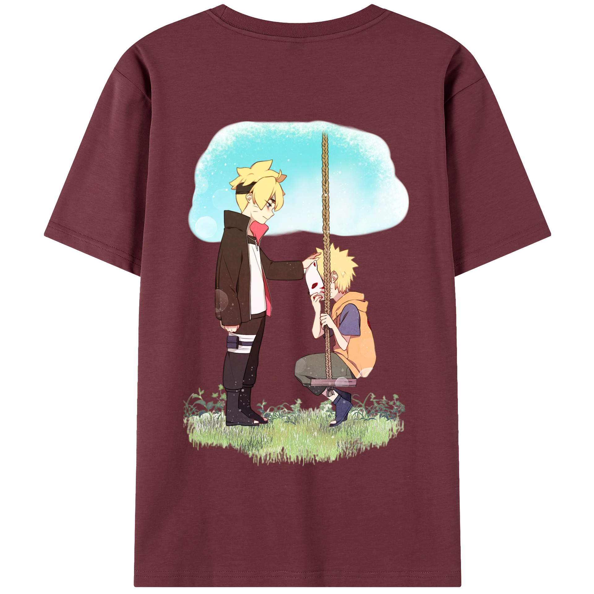 （画像用） NARUTO -ナルト- うずまき ボルト Uzumaki Boruto 綿100％半袖Tシャツ（背面プリント）